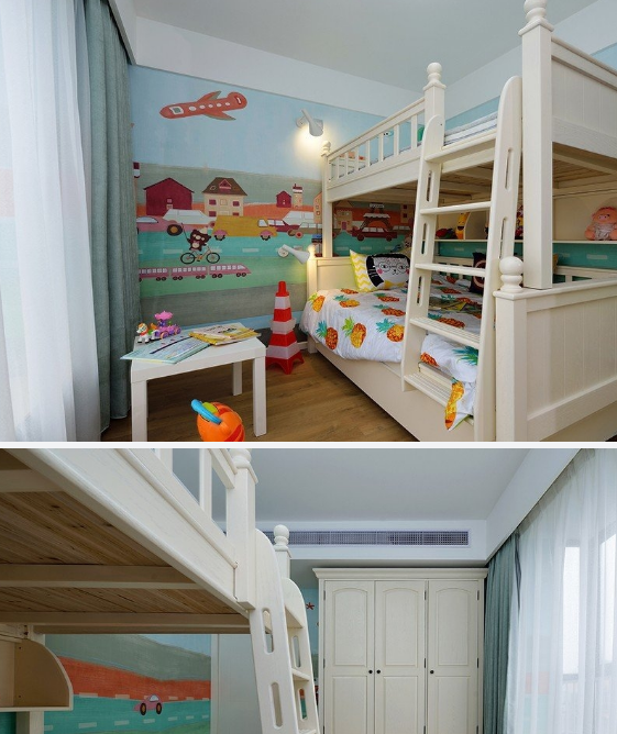 北欧风格5口之家,第一次见鞋柜中间做鱼缸!儿童房把我迷住了!