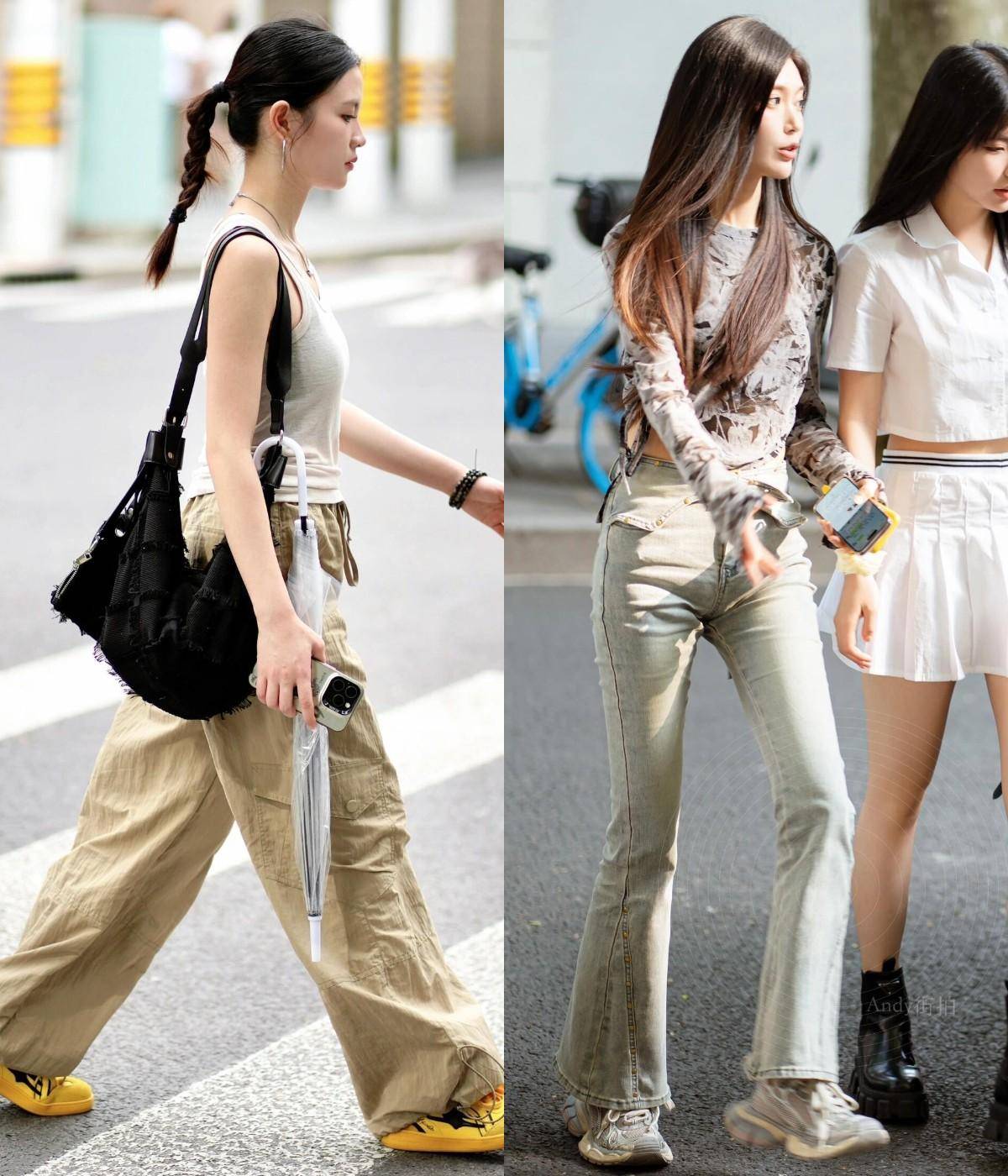 被深圳街拍惊艳了!满大街都是"长裙,长裤",却个个洋气又显高