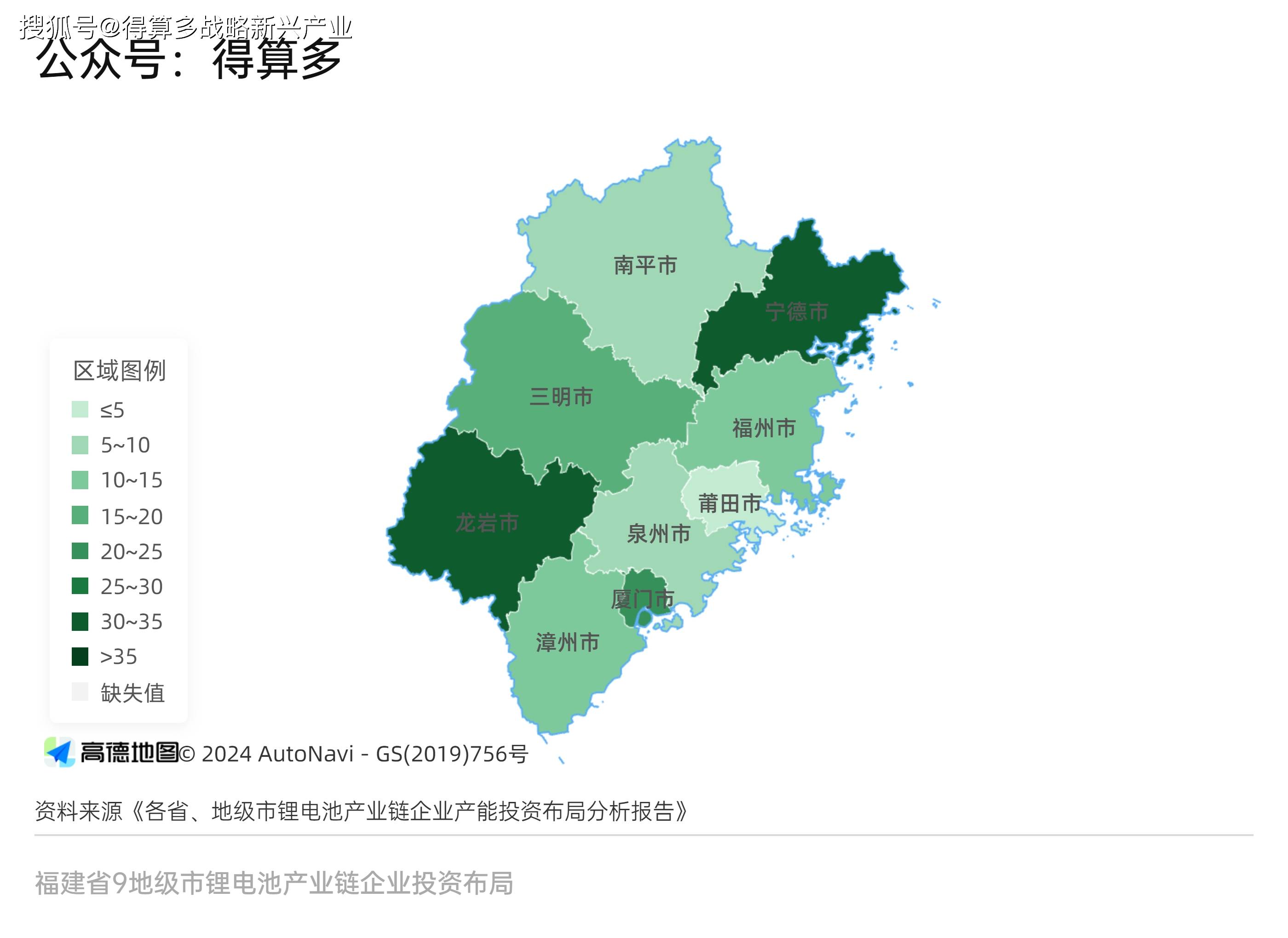 福建省9地级市锂电池产业链上下游生产企业产能投资布局分布图
