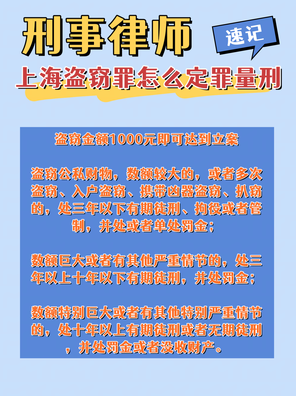 涉嫌盗窃罪在上海如何定罪量刑?