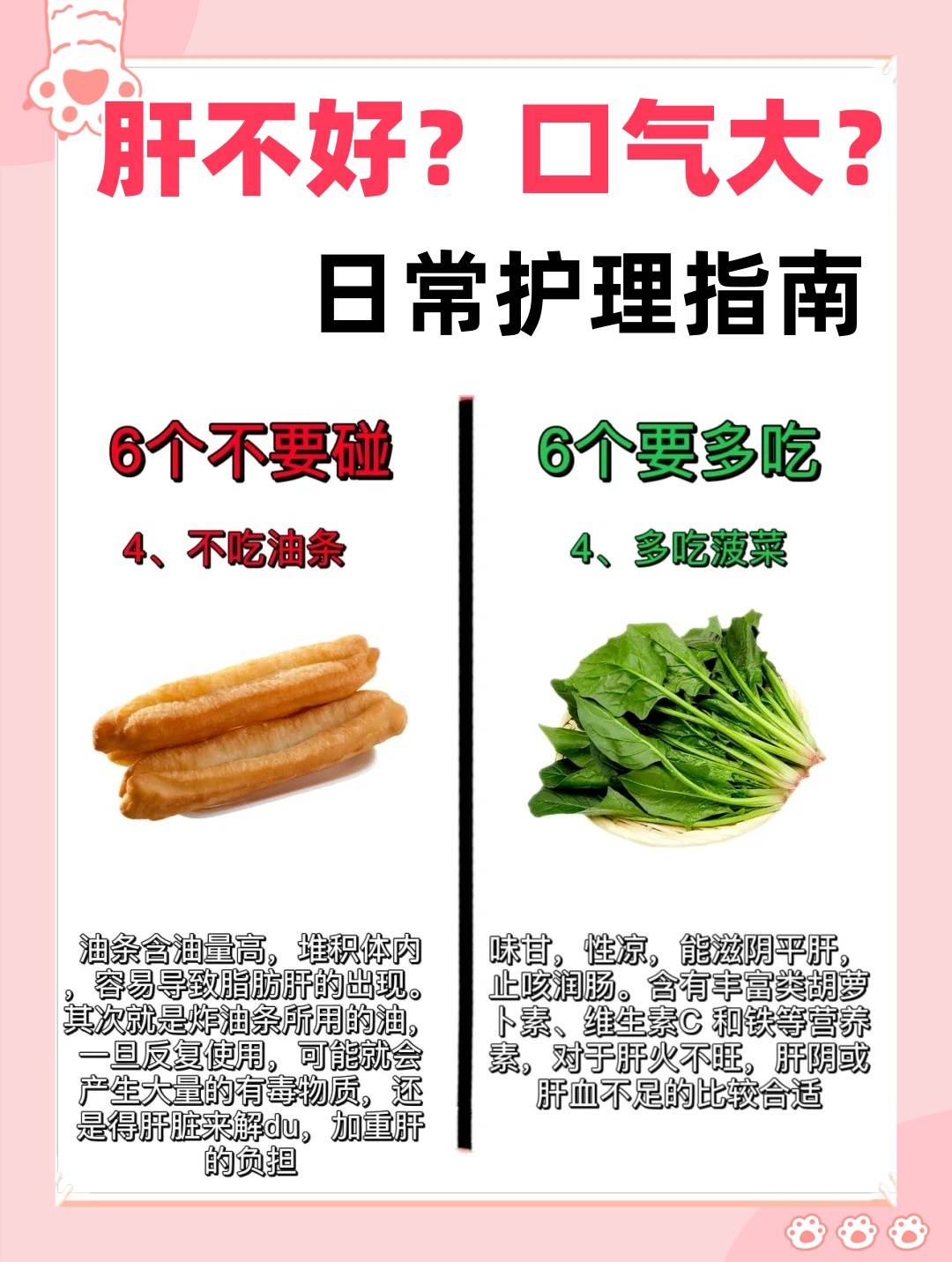 牢记6吃6不吃,养护肝脏!