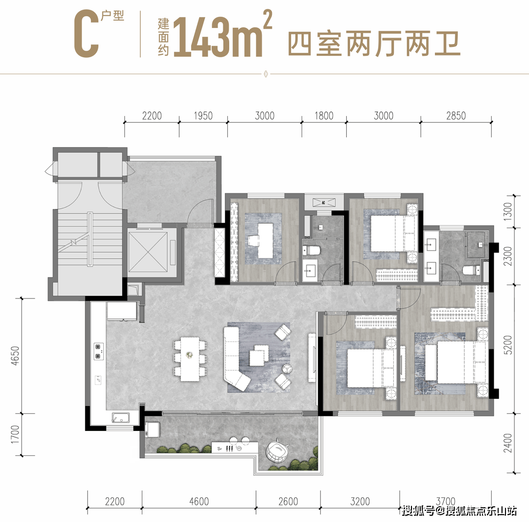 户型图物业:龙湖物业梯户比:1t2/2t2楼层状况:10-17f总价约:290-370万
