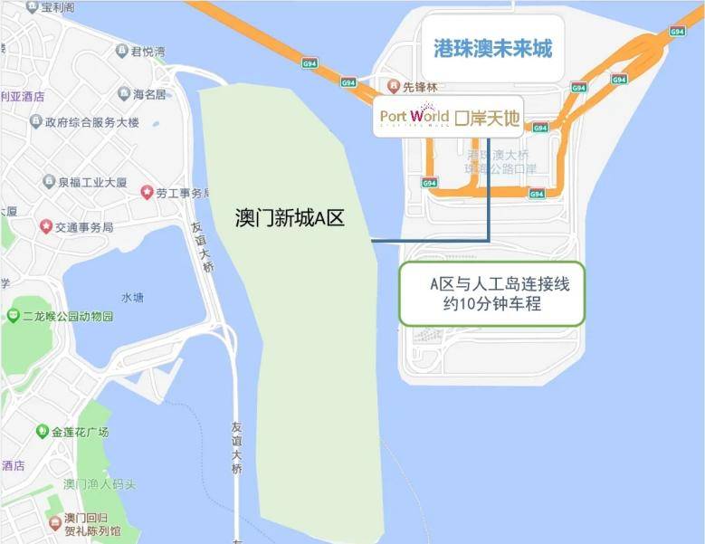 澳门新城,港珠澳未来城63口岸天地 地图对内辐射泛珠区域,对外链接