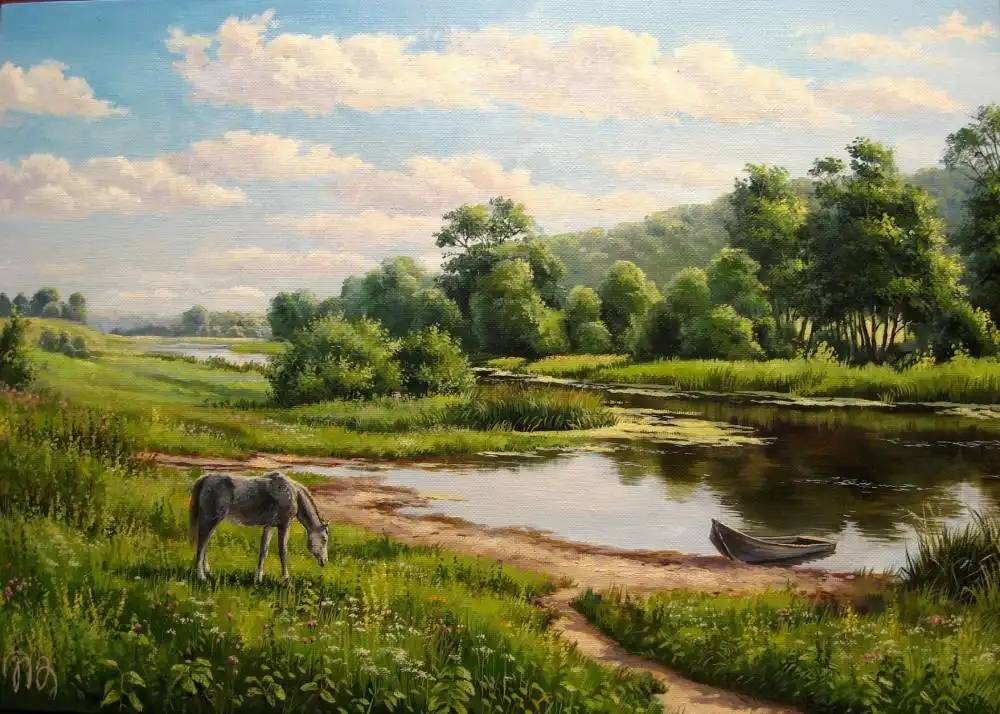 俄罗斯艺术家natalya panasyuk风景画_光影_自然_作品