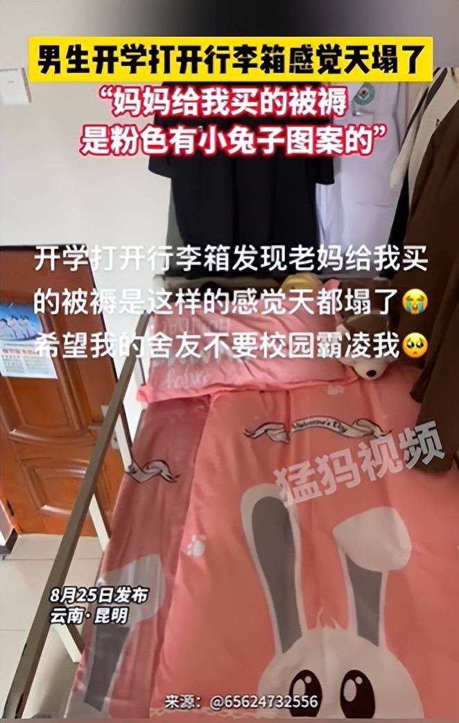 笑死！男生开学发现妈妈买的被褥是粉色的，笑死在网友评论区！-粉红色被罩对身体有害吗