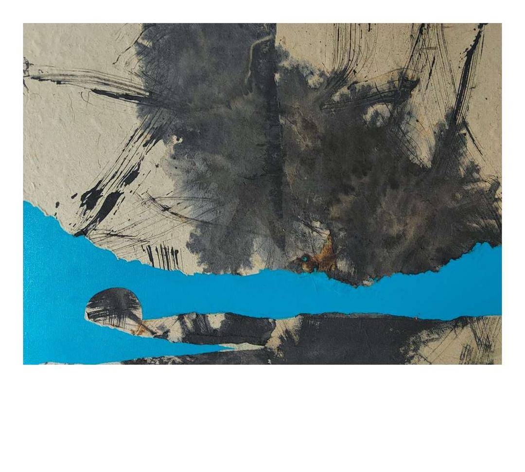 卢清水墨综合材料绘画作品