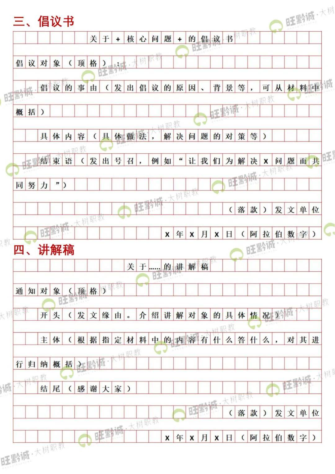 申论公文写作答题卡格式版来啦!