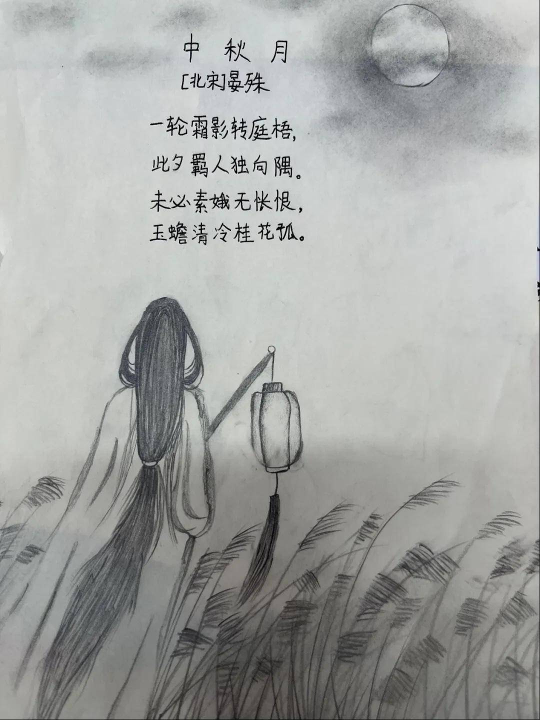 月落乌啼霜满天简笔画图片