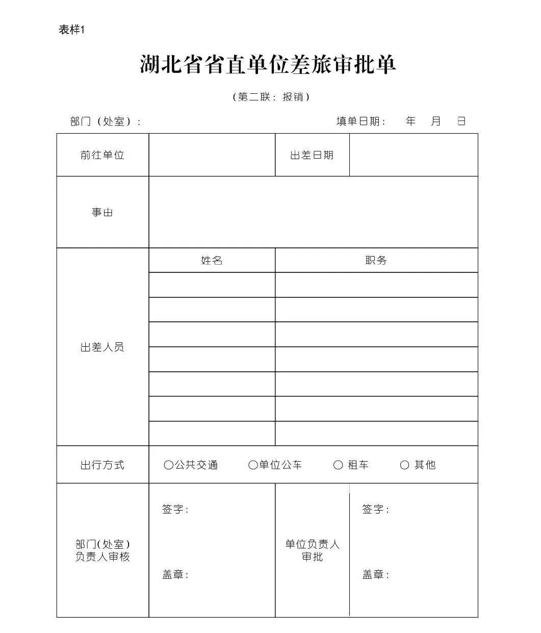 行政事业单位财务支出报销审批模板