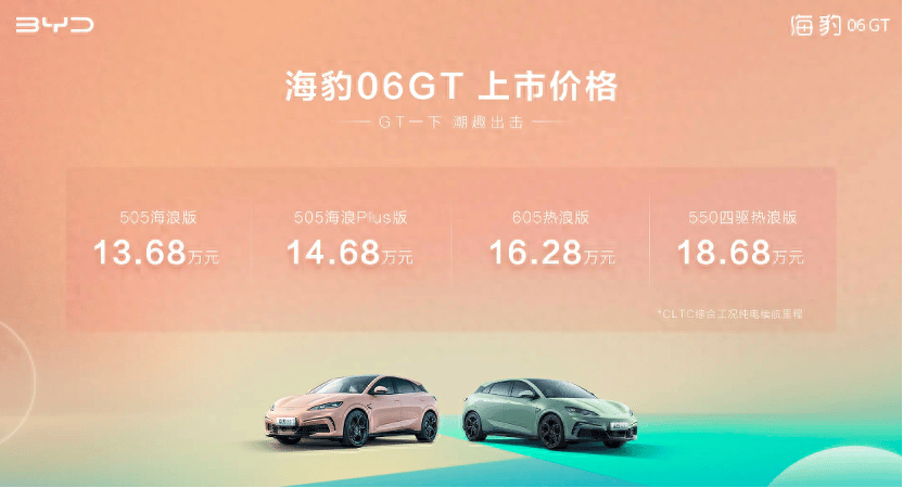 哪个配置更值得买？13.68万元起售，比亚迪海豹06GT购车指南