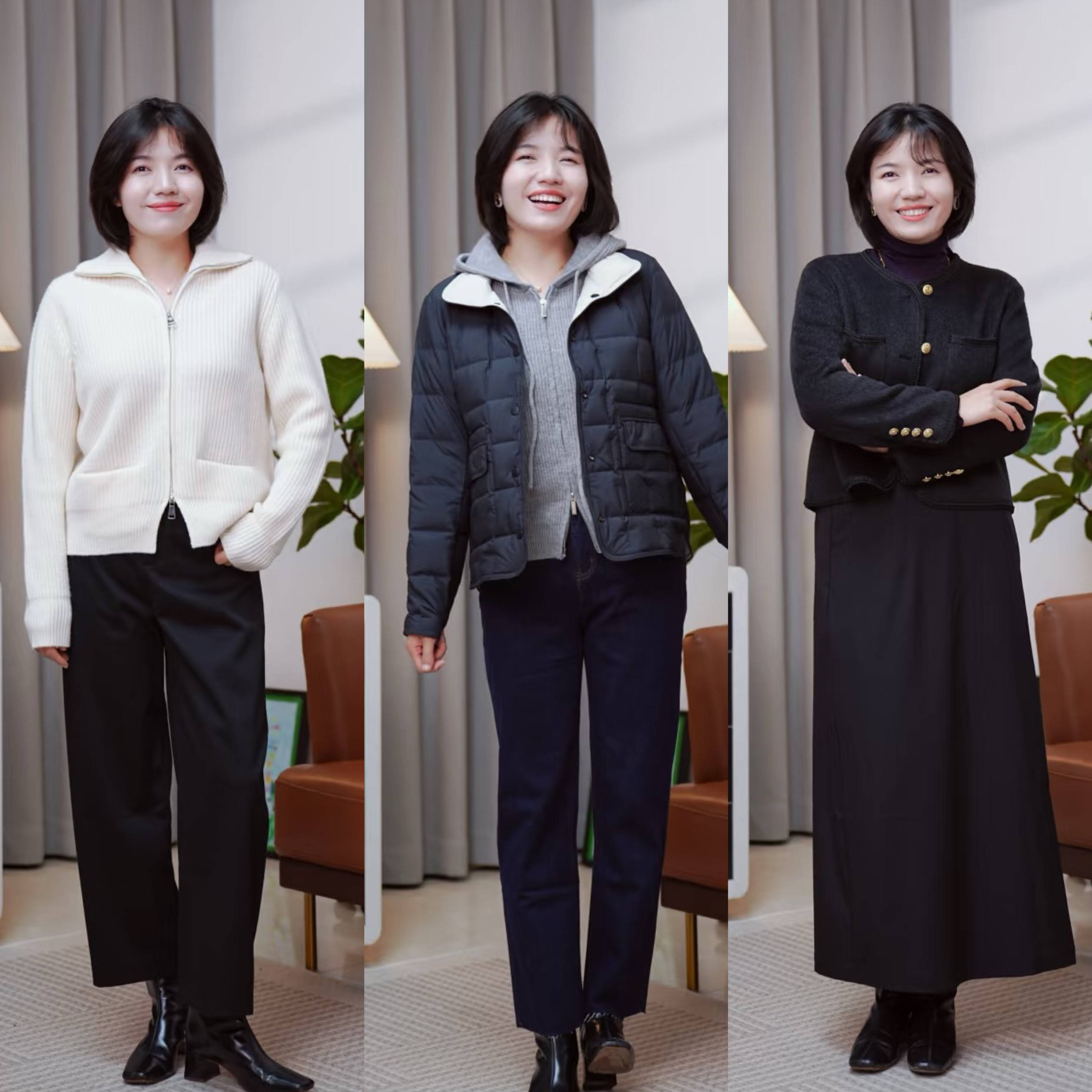 这才是中年微胖博主的真实穿搭:裙过膝,裤宽松,优雅又显瘦