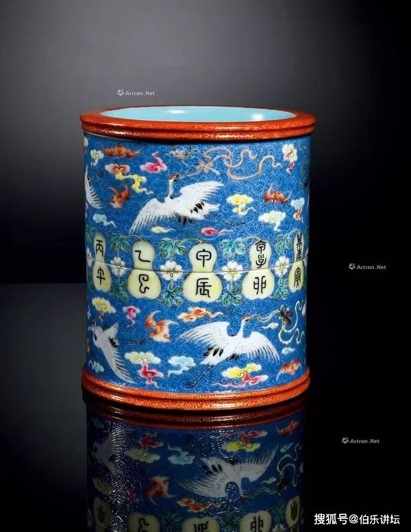 ◇F309 筆筒 大清乾隆年製 中国古陶磁 中国古玩 書道具