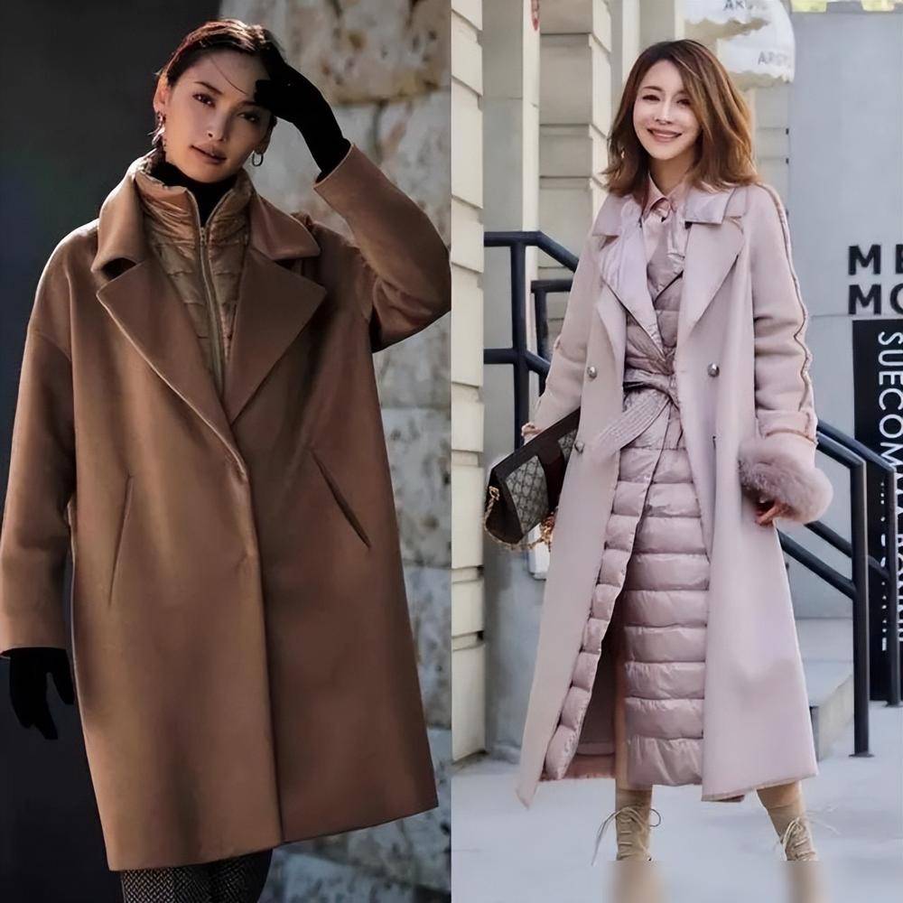 最近火了一种穿法,叫"羽绒服叠穿",回头率高还很保暖,真洋气_大衣