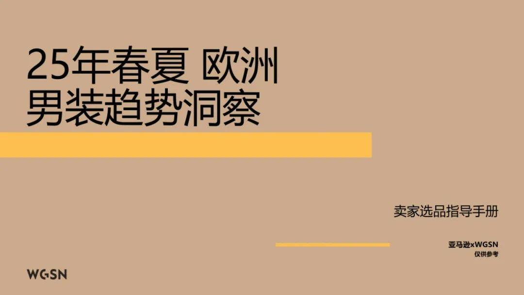亚马逊&WGSN：2025年春夏欧洲站男装趋势洞察，行业方向预测报告-报告智库