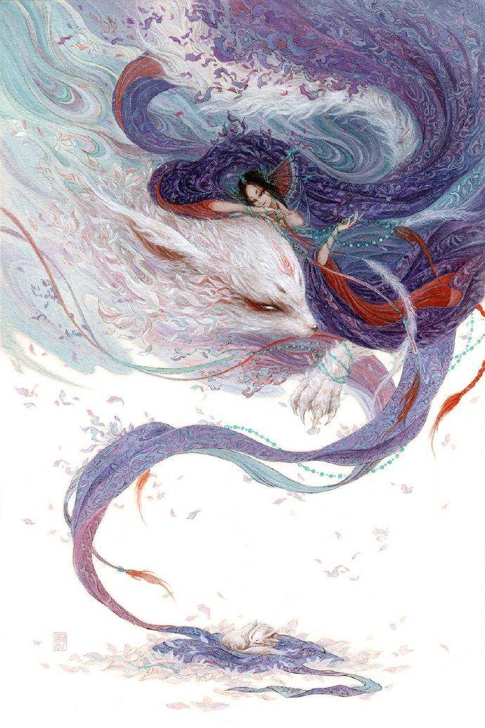 人气国风水彩插画师杉泽笔下的中国百鬼!