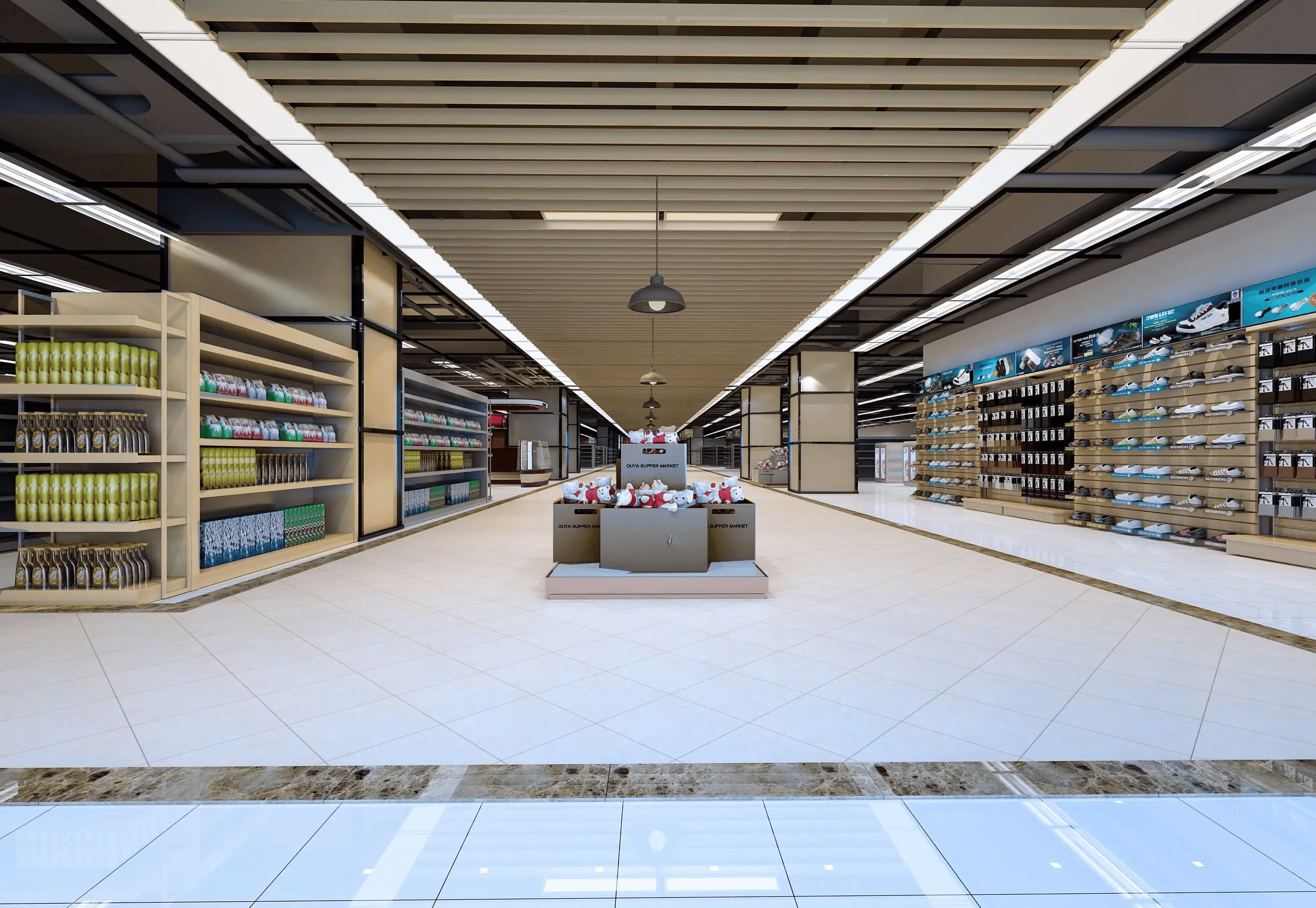 陕西超市装修设计施工,生鲜超市装修,大型超市设计装修