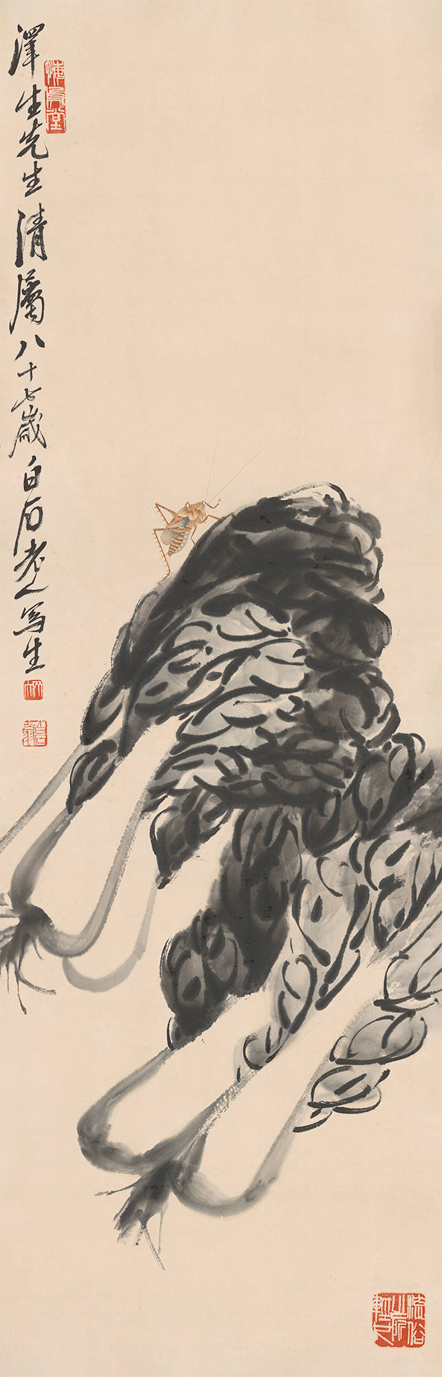 齐白石《白菜草虫图》