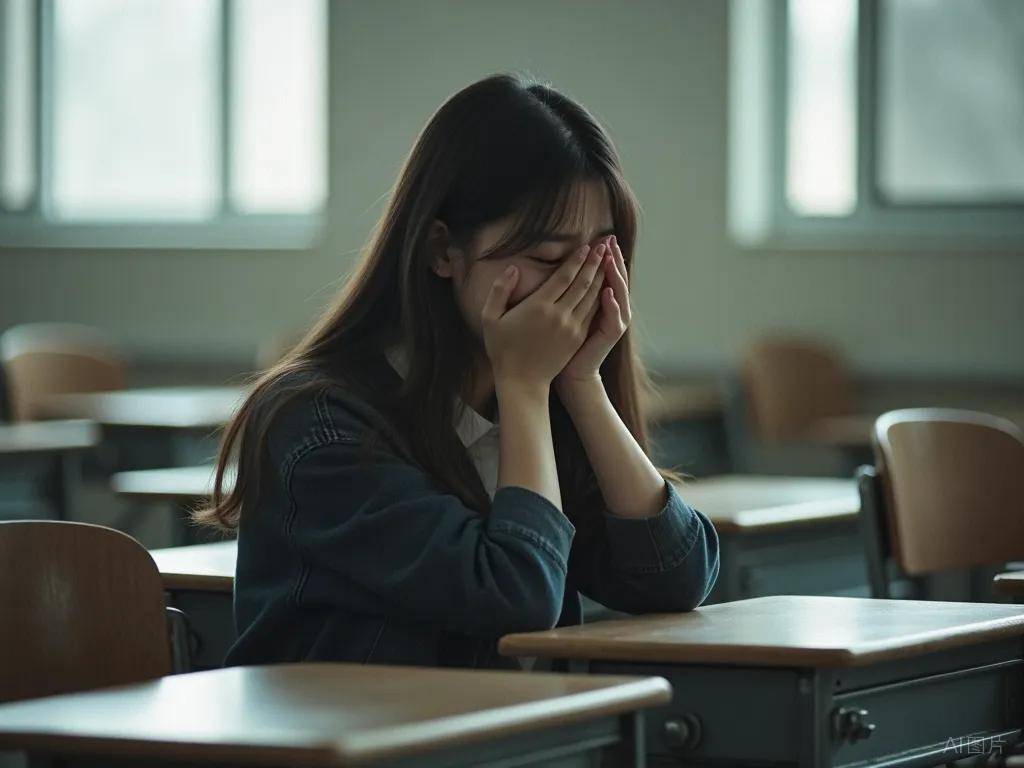 在整个学校中著名的一个女学生真的患有适度的