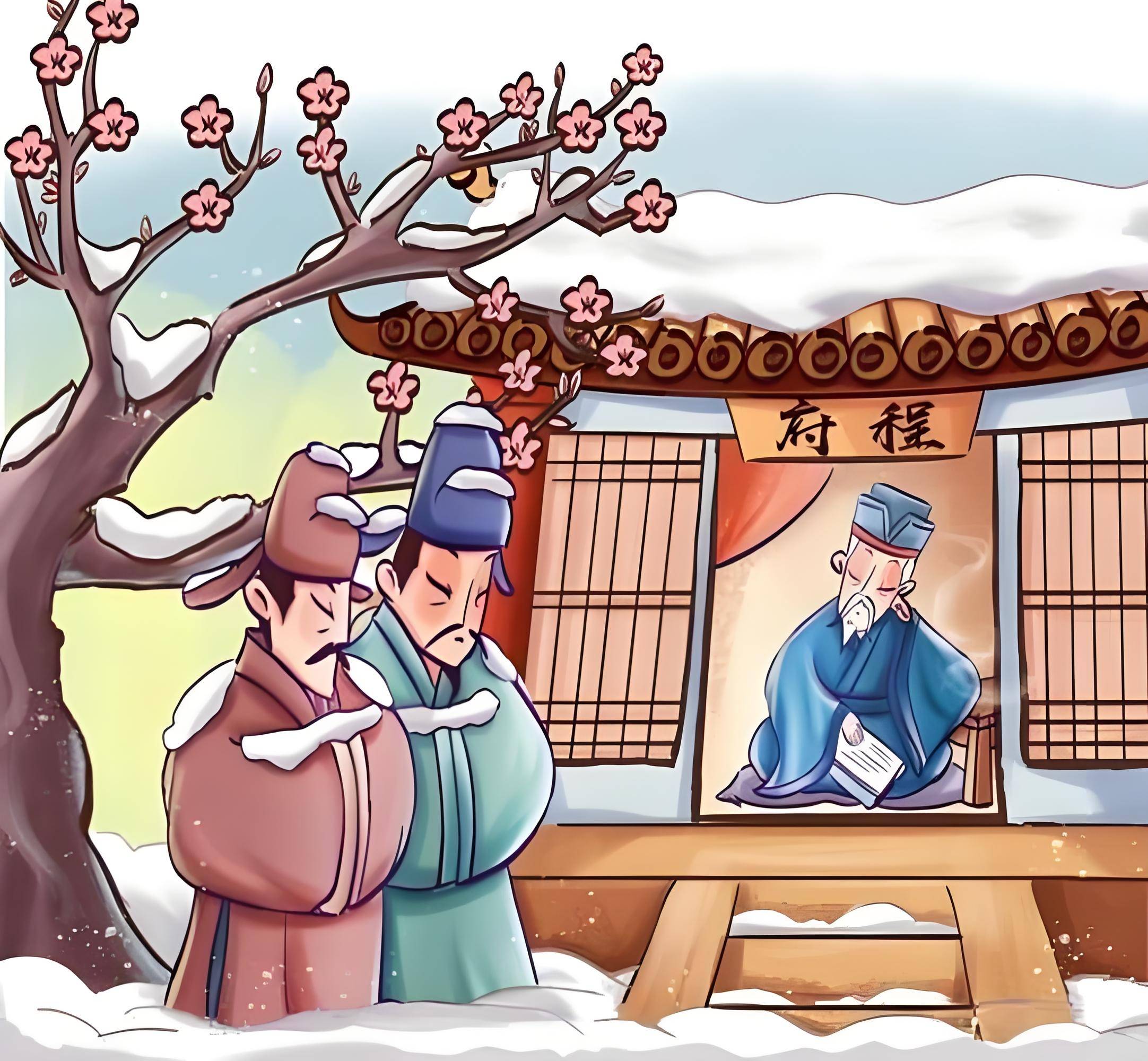 成语故事139:乘虚而入丨杨时,游酢拜访程颐,静立雪中待其醒来