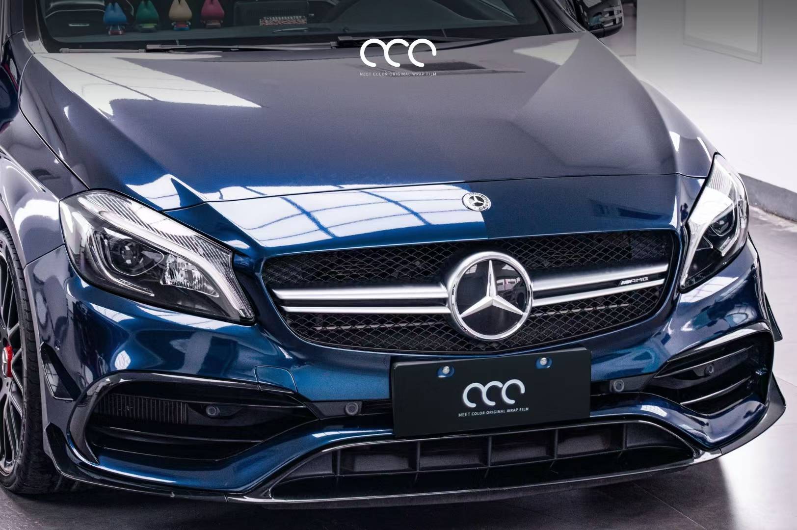 奔驰amga45漫彩午夜蓝改色膜深邃夜空般神秘优雅