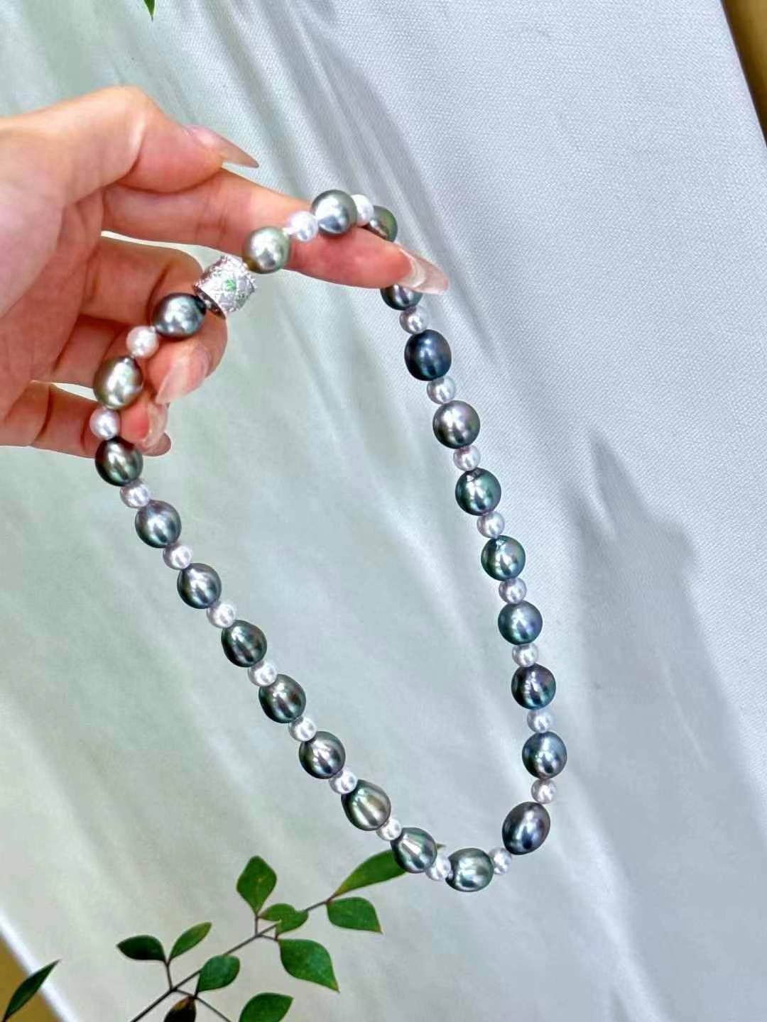 5mm 极光灰珠冷色调大溪地 油画般的大溪地混 蓝绿色的晕彩油亮细腻