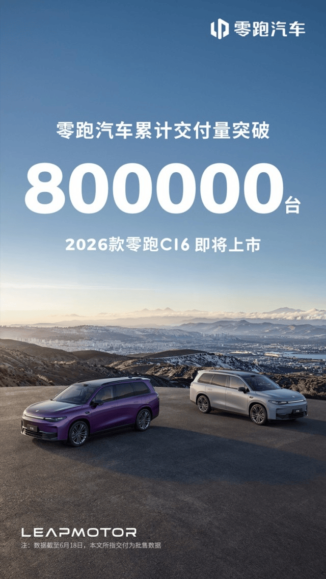 零跑汽车累计交付量突破80万台，2026款零跑C16即将上市