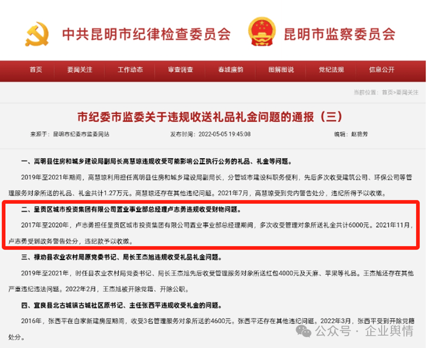 昆明呈贡区城投集团曾多次违法占地被罚 并因违纪被监委通报(图4)