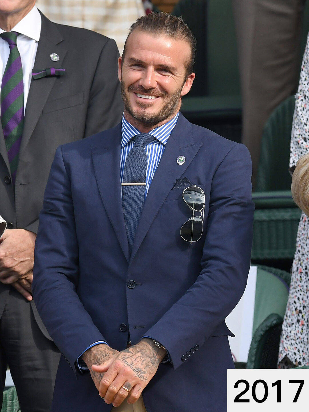 贝克汉姆, 太绅士了, 连续十年现身温网!,,33度高温依然盛装出席