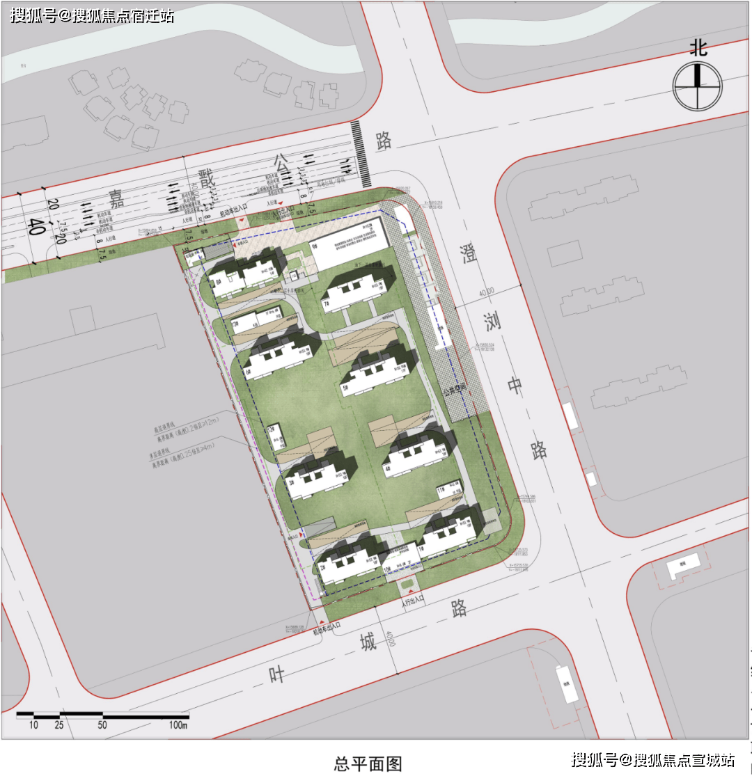 000-0460转6666 总平面图本项目拟建2层配套设施2栋