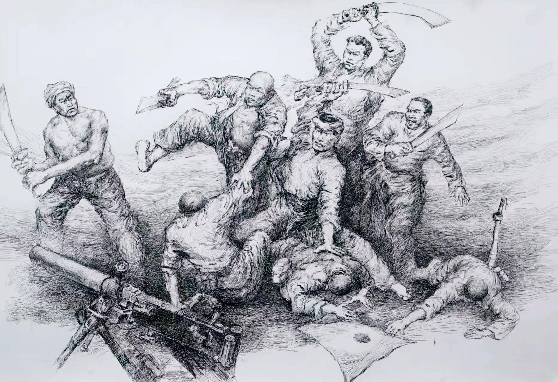 作品:想到抗洪救灾作者:黄慷侠类别:钢笔画作者:宋书成类别:钢笔速写