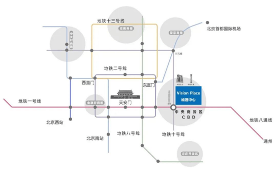 由远洋集团开发运营的北京CBD核心区Z6项目区位图