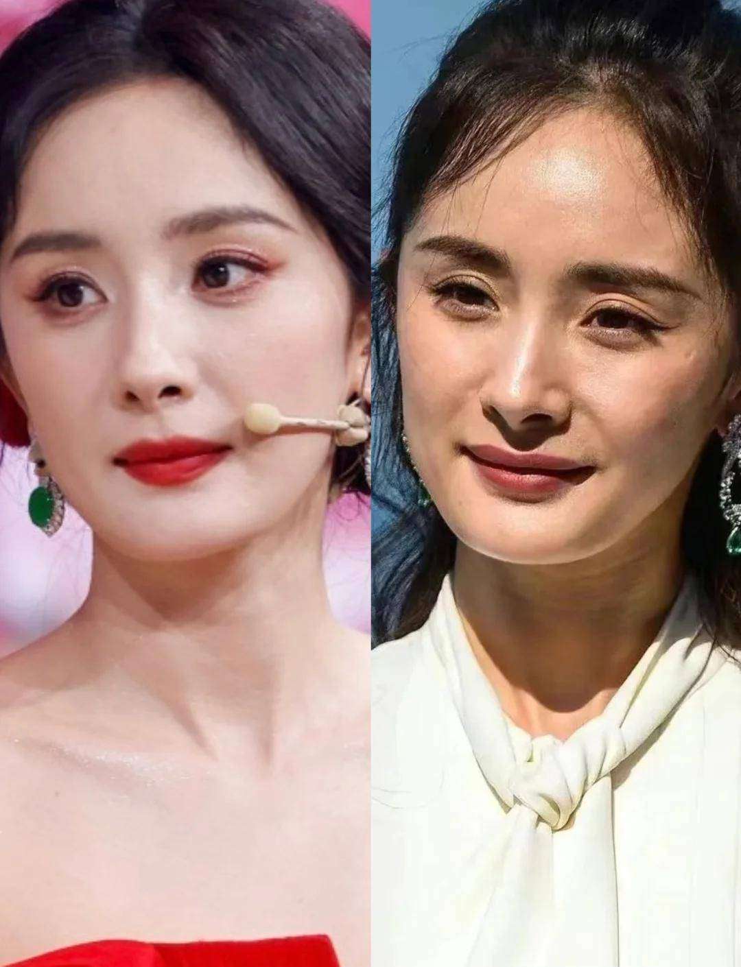 杨幂40岁容貌变化引争议:苹果肌消失显憔悴,生图比精修老10岁