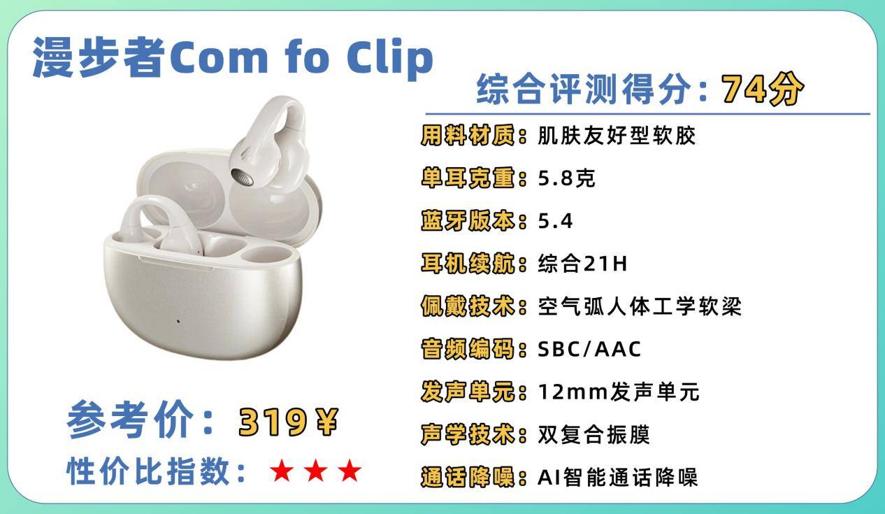 百元平价耳夹式耳机哪个牌子好？2026年百元夹耳式耳机排行榜十强