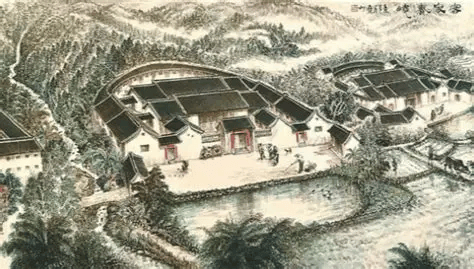 吕文扬绘画大师深耕客家围龙屋题材建筑绘画创作