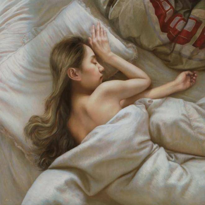 她的皮肤如花般洁白，油画作品引发热议