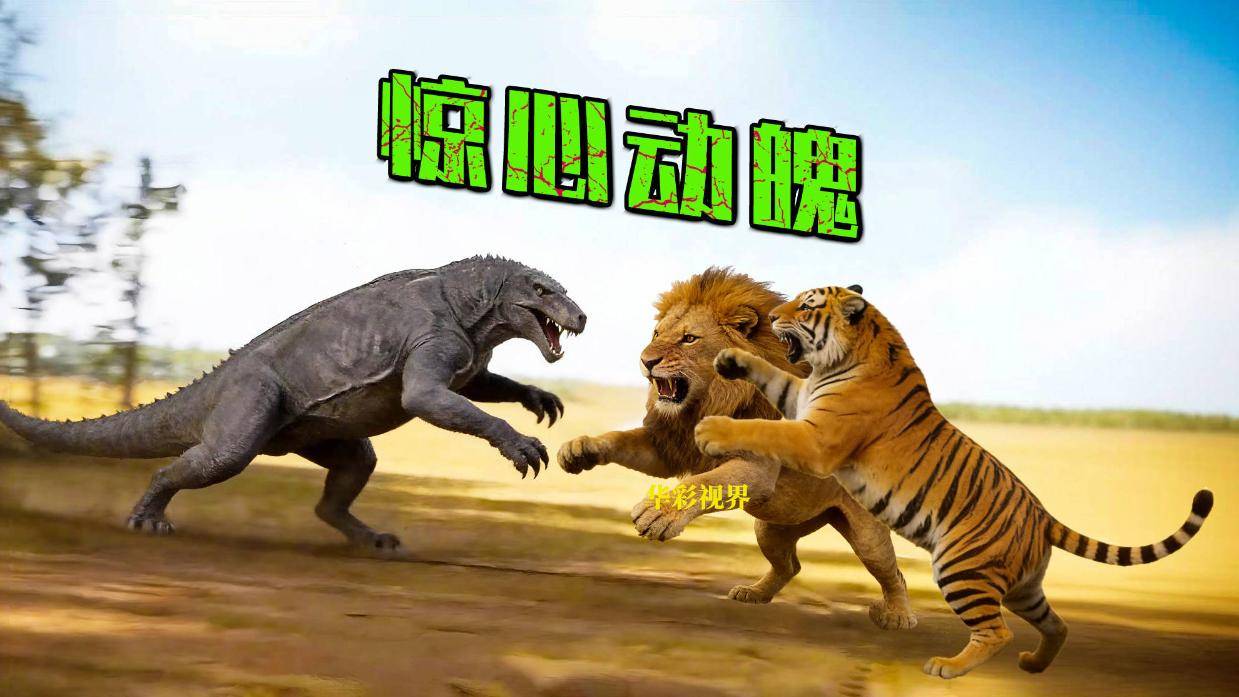 凶残的丽齿兽组团袭击森林里的动物，狮子和老虎奋起反击