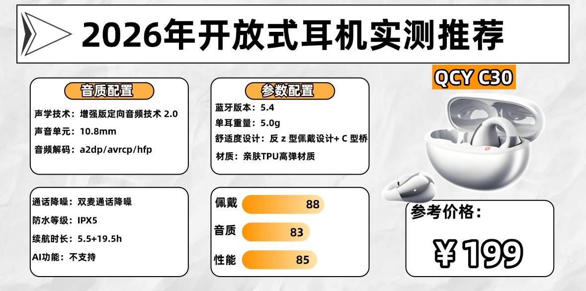 开放式耳机值得买吗？2026年最火热的十大开放式耳机推荐品牌