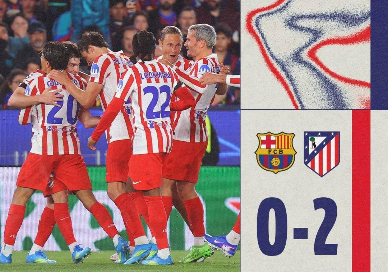 红牌!0-2完败!输球又输人,为何巴萨不能在欧冠淘汰赛翻越马竞这个老对手?