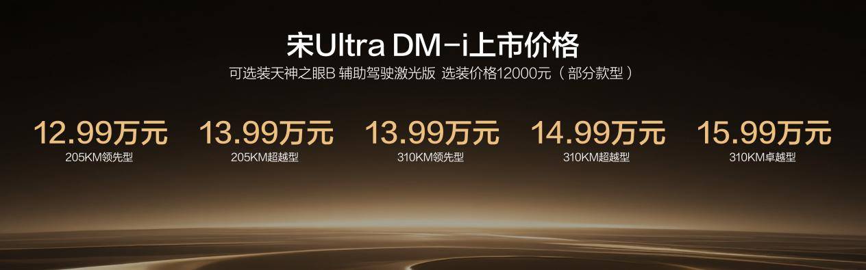 王朝宋系混动车型上新！比亚迪宋Ultra DM-i起售价12.99万元