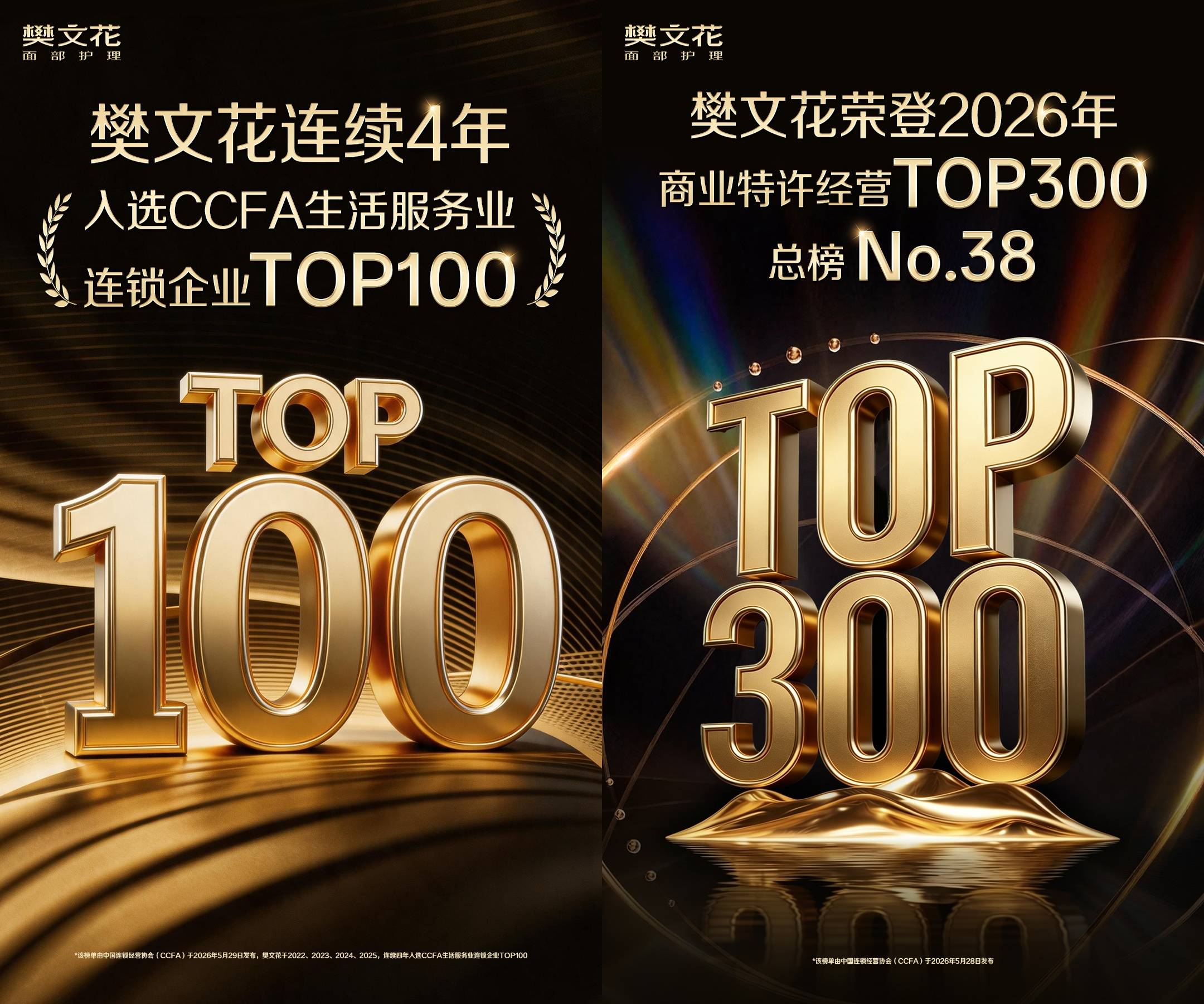 樊文花连续四年荣登CCFA生活服务业连锁企业TOP100(图1)