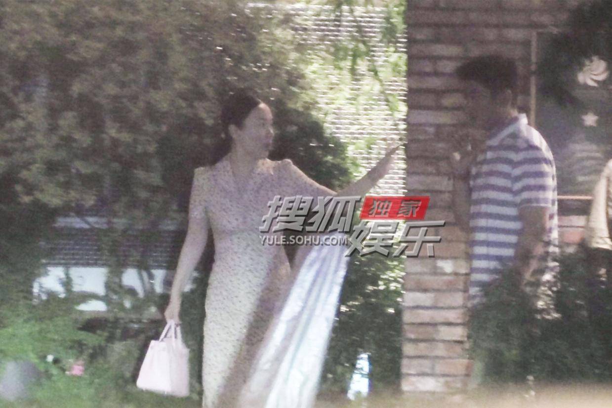 霍思燕杜江外出聚餐 碎花裙造型温婉动人
