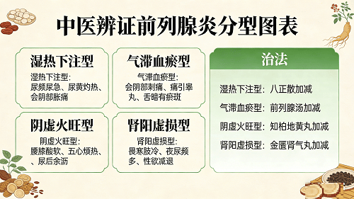 30-50 岁男性:慢性前列腺炎治疗：中医中药方