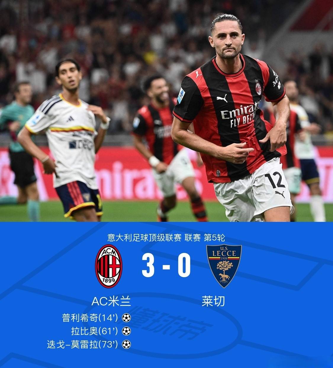 近三轮首胜!普利希奇打破漫长进球荒,米兰主场零封莱切