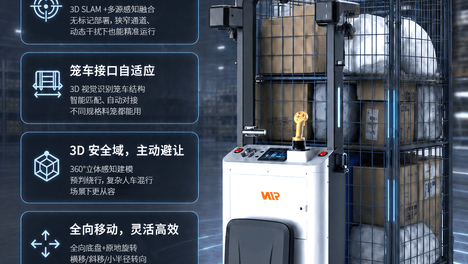 1.8m窄道高效搬运，威迈尔全向笼车搬运机器人破解物流空间瓶颈