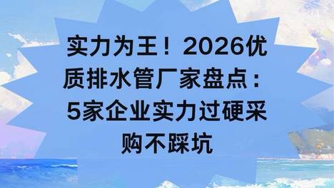 实力为王！2026优质排水管厂家盘点：5家企业实力过硬采购不踩坑