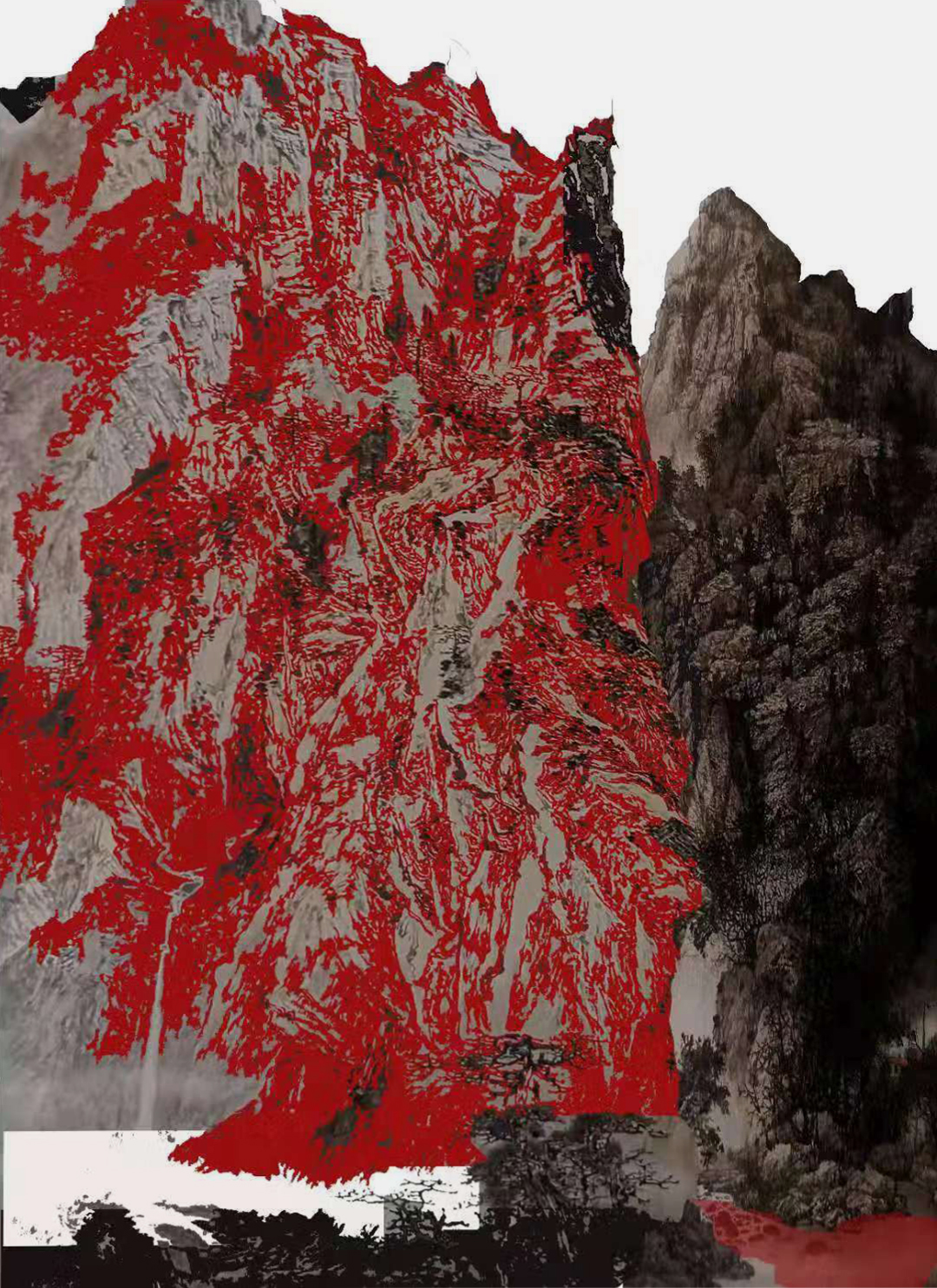 《老家新绿》218×162cm《沂蒙·红色印记》160×220cm全国山水画作品