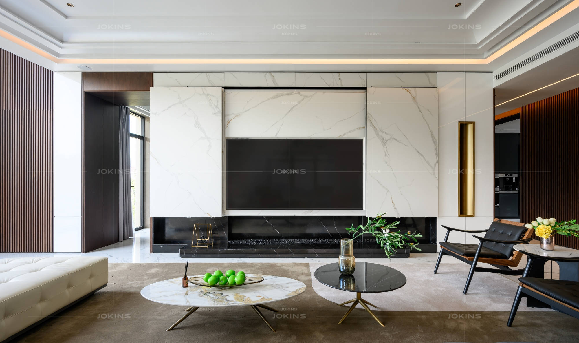 别惦记那大白墙了!电视墙这样装,小区邻居都夸好看!_定制_金斯_图片