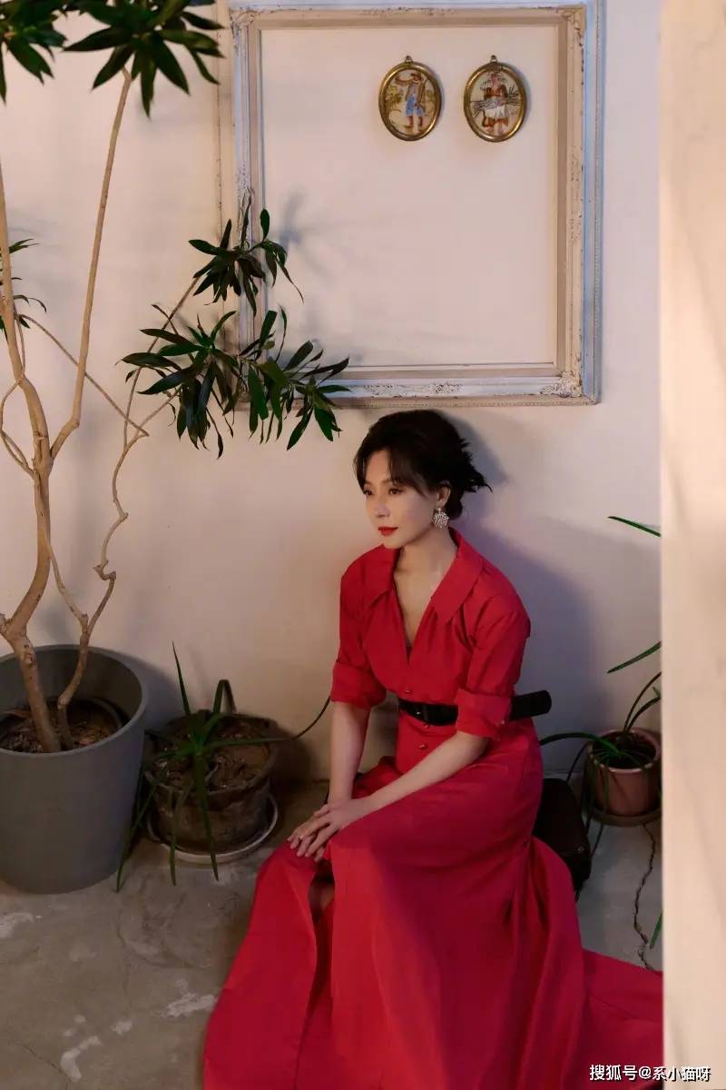 陈数红裙低调贵气,岁月之美尽显优雅风采_来自_韵味_痕迹