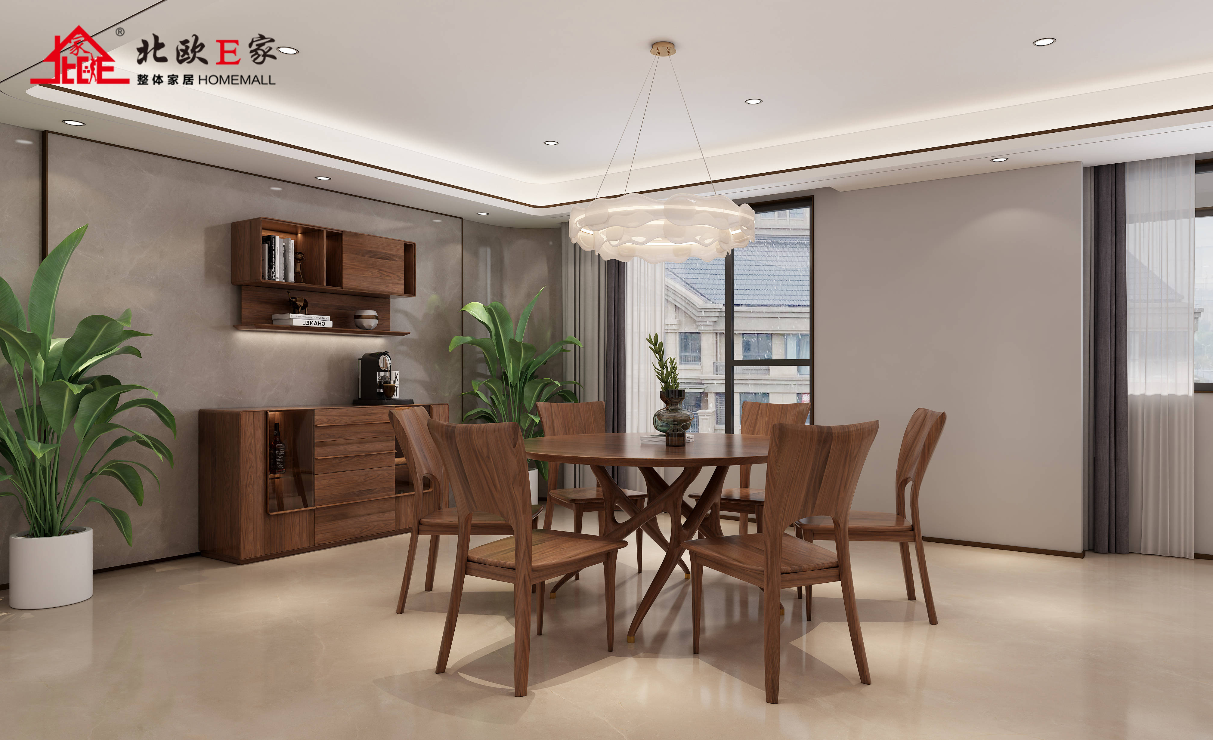 北欧e家黑胡桃全案案例,藏在200平别墅里的美学_生活_质感_小资