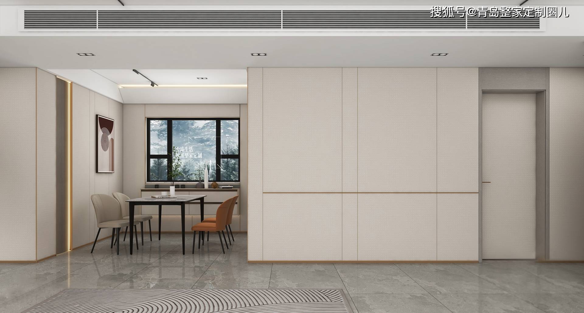 欧派整屋定制家具效果图_采用织云印象系列 奶油风装修温馨治愈_衣柜